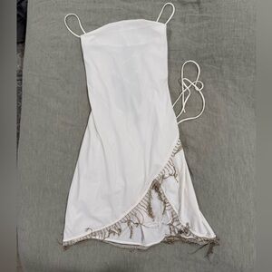 Staud white rhinestone mini